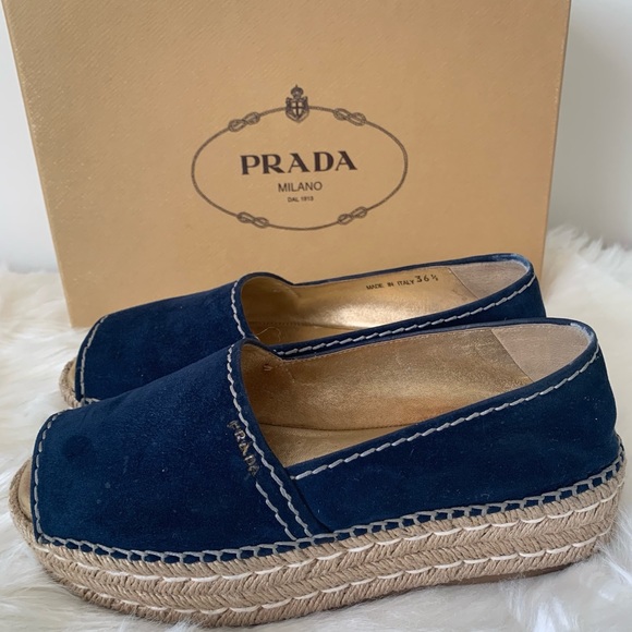 Prada Peeptoe Platform Espadrille Sandals - Picture 3 of 6